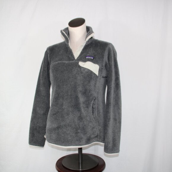 Patagonia Re-Tool Snap T Fleece Medium Gray Long Sleeve Pullover Chest Pocket - Picture 8 of 12